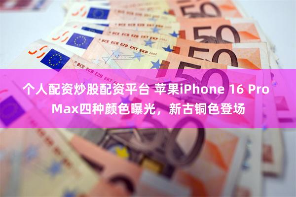 个人配资炒股配资平台 苹果iPhone 16 Pro Max四种颜色曝光，新古铜色登场