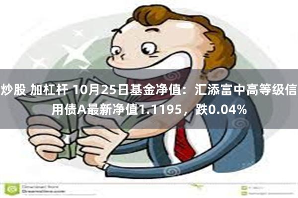 炒股 加杠杆 10月25日基金净值：汇添富中高等级信用债A最新净值1.1195，跌0.04%