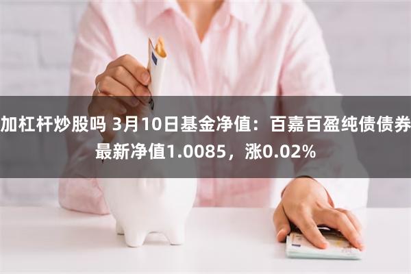 加杠杆炒股吗 3月10日基金净值：百嘉百盈纯债债券最新净值1.0085，涨0.02%